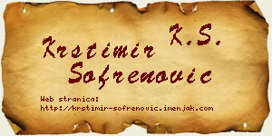 Krstimir Sofrenović vizit kartica